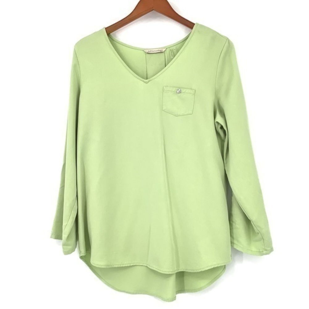 Soft Surroundings Tencel Margarita Green Flowy Tunic Top Size S NWT